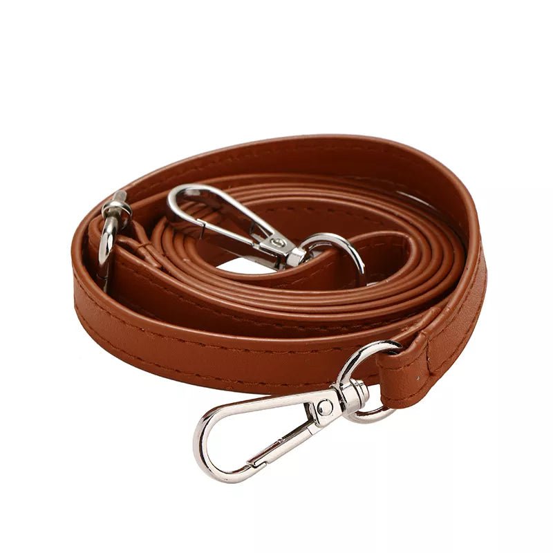 Storazone brown silver buckle / 110CM-125CM 125CM Long PU Leather Bag Strap Accessories for handbags 1.2CM Wide Shoulder Bag Strap For crossbody Replacement Strap For Bags