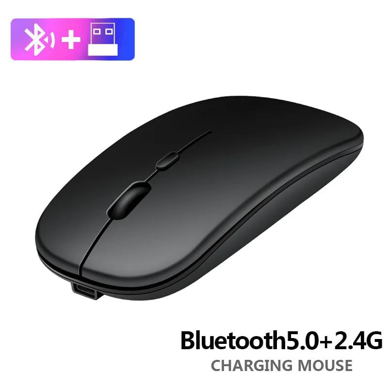 Storazone BT2.4G Black New Bluetooth Wireless Mouse USB Optical Rechargeable Mouse for Computer Laptop PC Macbook Gaming Mouse Gamer 2.4GHz 1600DPI