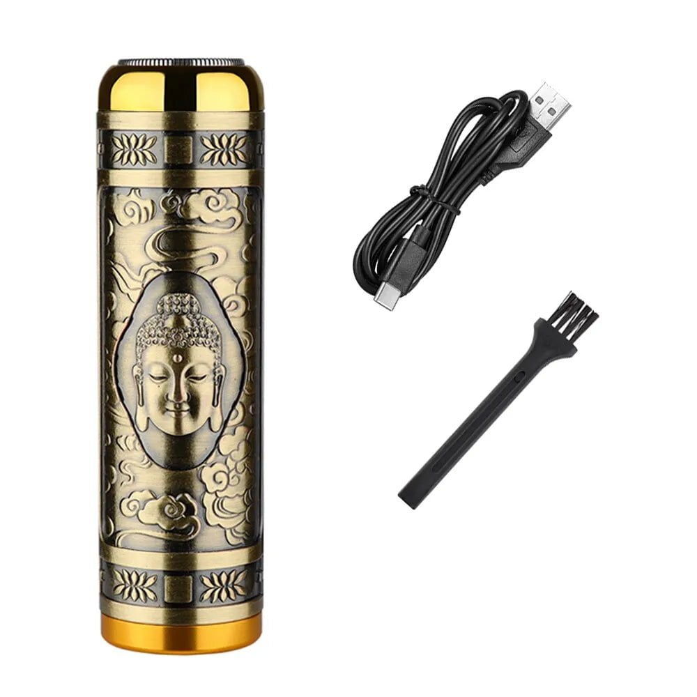 Storazone Buddha Men Electric Shaver Beard Trimmer USB Hair Razor For Home Travel Hair Cutting Machine Cordless Beard Shaver Portable Men Razor