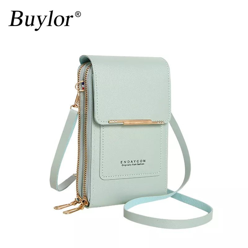 Storazone Buylor Women's Handbag Touch Screen Cell Phone Purse Shoulder Bag Female Cheap Small Wallet Soft Leather Crossbody сумка женская