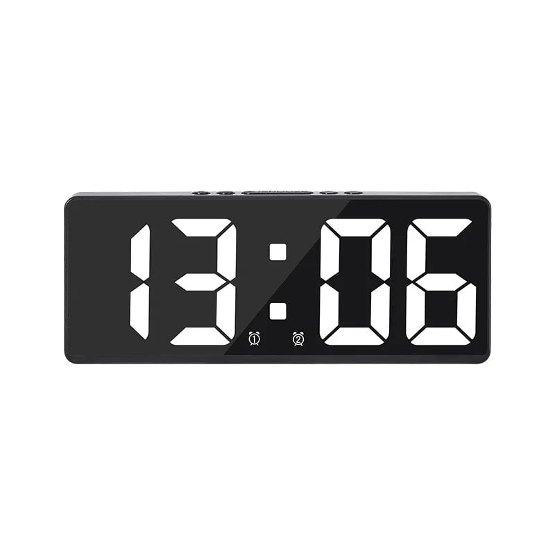 Storazone BW Digital Alarm Clock Voice Control Teperature Snooze Night Mode Desktop Table Clock 12/24H Anti-disturb Funtion LED Clocks Watch