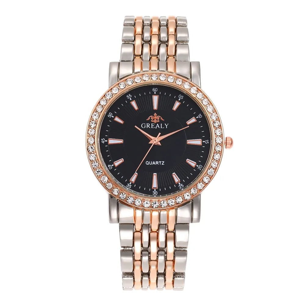 Storazone BWRosegoldBlackSmall / CHINA New Casual Watches Women Luxury Fashion Lovers Watch Rhinestone Stainless steel Quartz Watch Men Women Gift Business Wristwatch