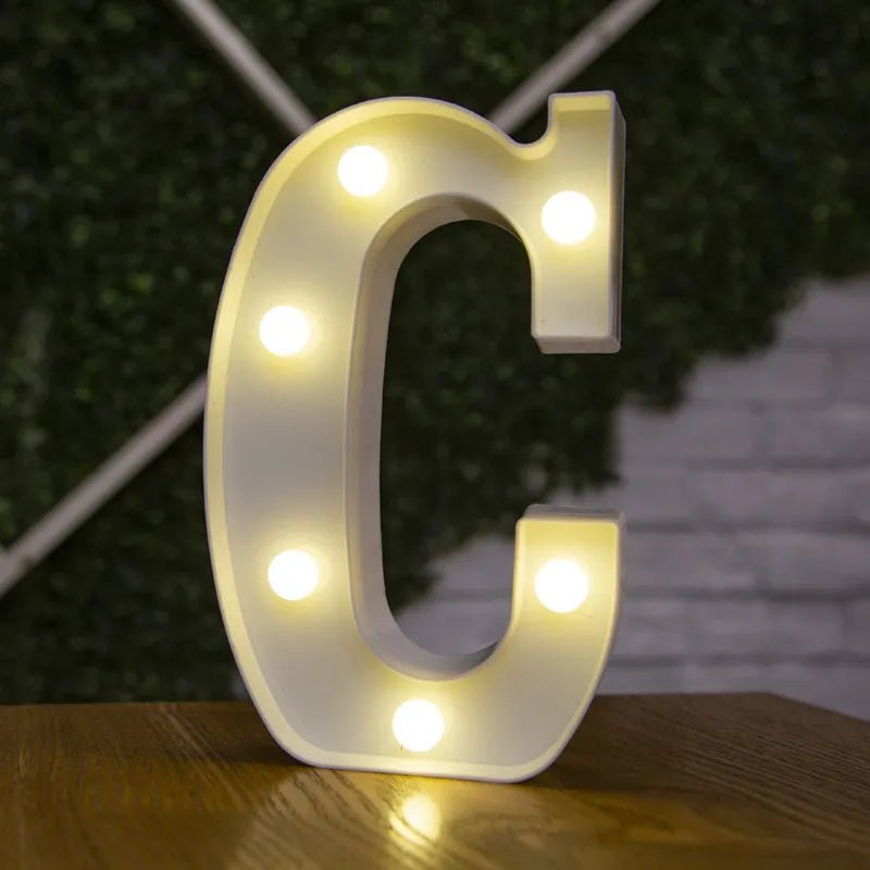 Storazone C / 22cm Luxury Alphabet Letter LED Lights Luminous Number Lamp  Battery Night Light for Home Wedding Birthday Christmas Party Decoration