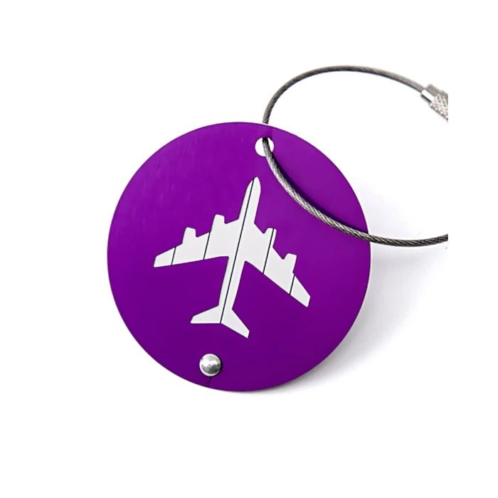 Storazone C Purple / CHINA Creative Flying Aluminium Alloy Luggage Tag Suitcase ID Address Holder Baggage Boarding Tag Portable Label Bag