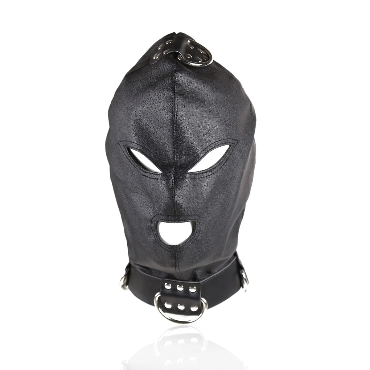 Storazone C Soft PU Leather Hood Mask Blindfold Full Head Harness Restraints Mask BDSM Bondage Gimp Halloween Mask Sex Toys for Couples