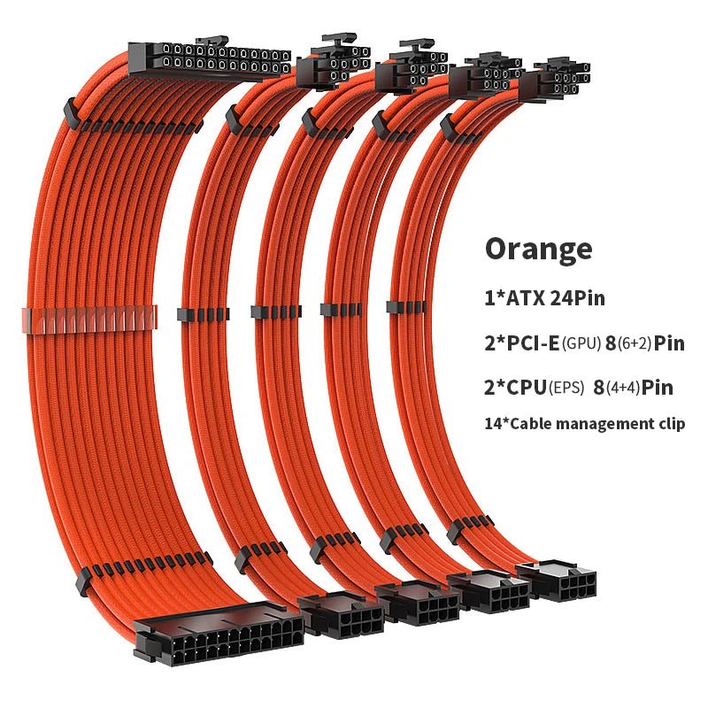 Storazone C TEUCER TC-35 Series PSU Extension Cable Kit Solid Color Cable Solid Combo 350mm ATX24Pin PCI-E8Pin CPU8Pin With Combs