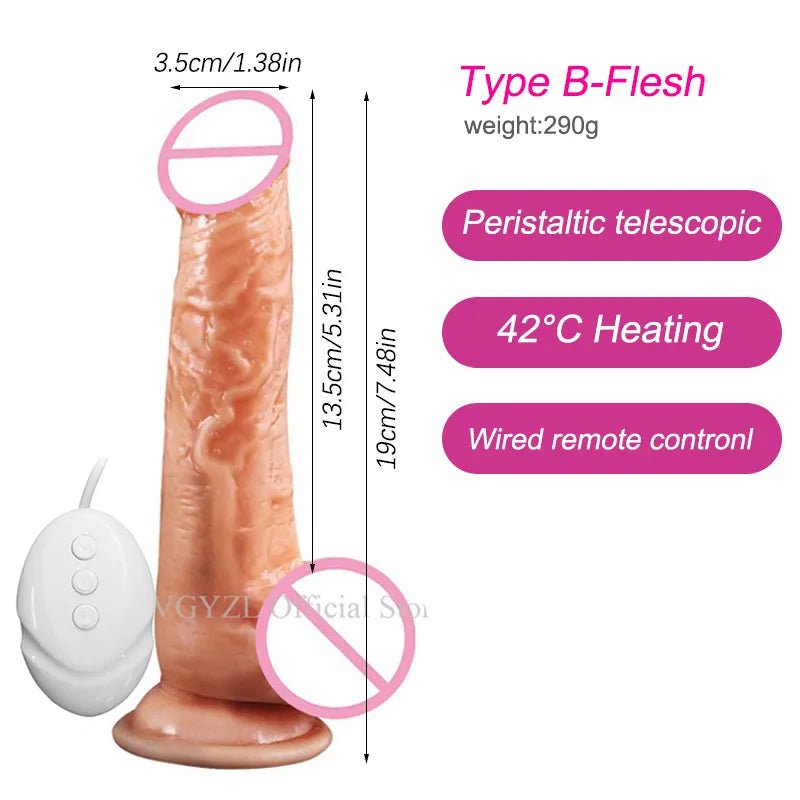 Storazone C Wired electric Big Dildo Vibrator Rechargeable Penis Artificial Telescopic Swing Heating Remote Control Vibrators For Women Silicone Dildos