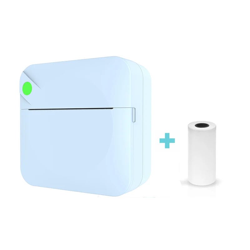 Storazone C17 Blue with 1 Roll Fun Print Portable Thermal Self-adhesive Stickers Photo Printer HD Mini Bluetooth 57*25mm Supplies 2d Label Maker For Phone