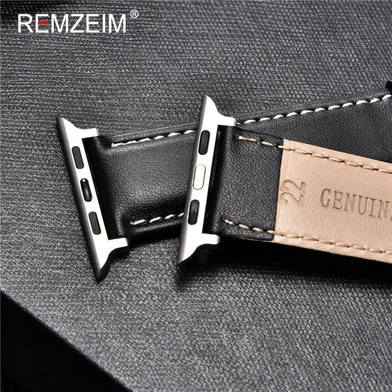 Storazone Calfskin Genuine Leather Watchband 38mm 40mm 41mm for iwatch 8 7 6 5 4 3 SE Replace Wrist Strap 42mm 44mm 45mm for Apple Watch