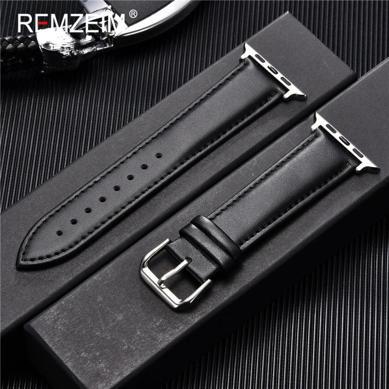 Storazone Calfskin Genuine Leather Watchband 38mm 40mm 41mm for iwatch 8 7 6 5 4 3 SE Replace Wrist Strap 42mm 44mm 45mm for Apple Watch