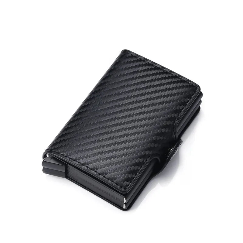 Storazone Carbon Fiber Carbon Fiber Credit Card Holder Mens Double Anti Rfid Bank Cardholder Case Wallet Metal Business Bank Minimalist Wallet Gift