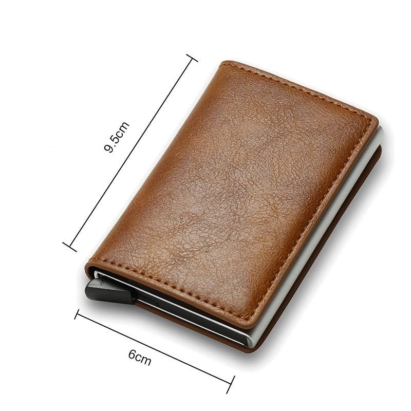 Storazone Carbon Fiber Card Holder Wallets Men RFID Black Magic Trifold Leather Slim Mini Wallet Small Money Bag Male Purses Wallet Women