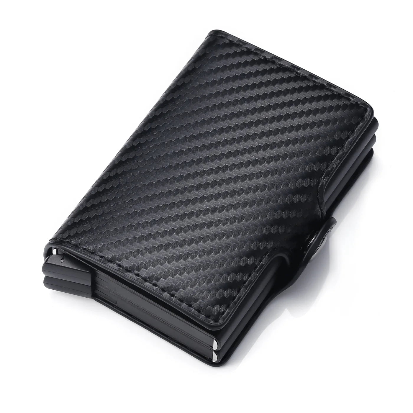 Storazone Carbon Fiber Credit Card Holder Mens Double Anti Rfid Bank Cardholder Case Wallet Metal Business Bank Minimalist Wallet Gift