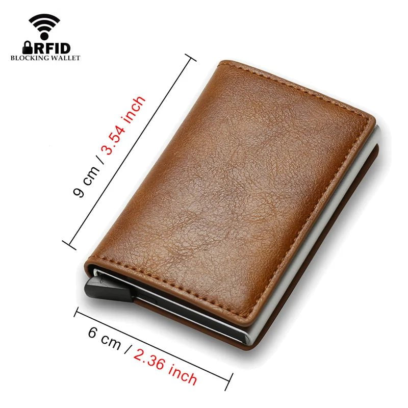 Storazone Carbon Fiber Credit Card Holder Wallets Men Brand Rfid Black Magic Trifold Leather Slim Mini Wallet Small Money Bag Male Purses