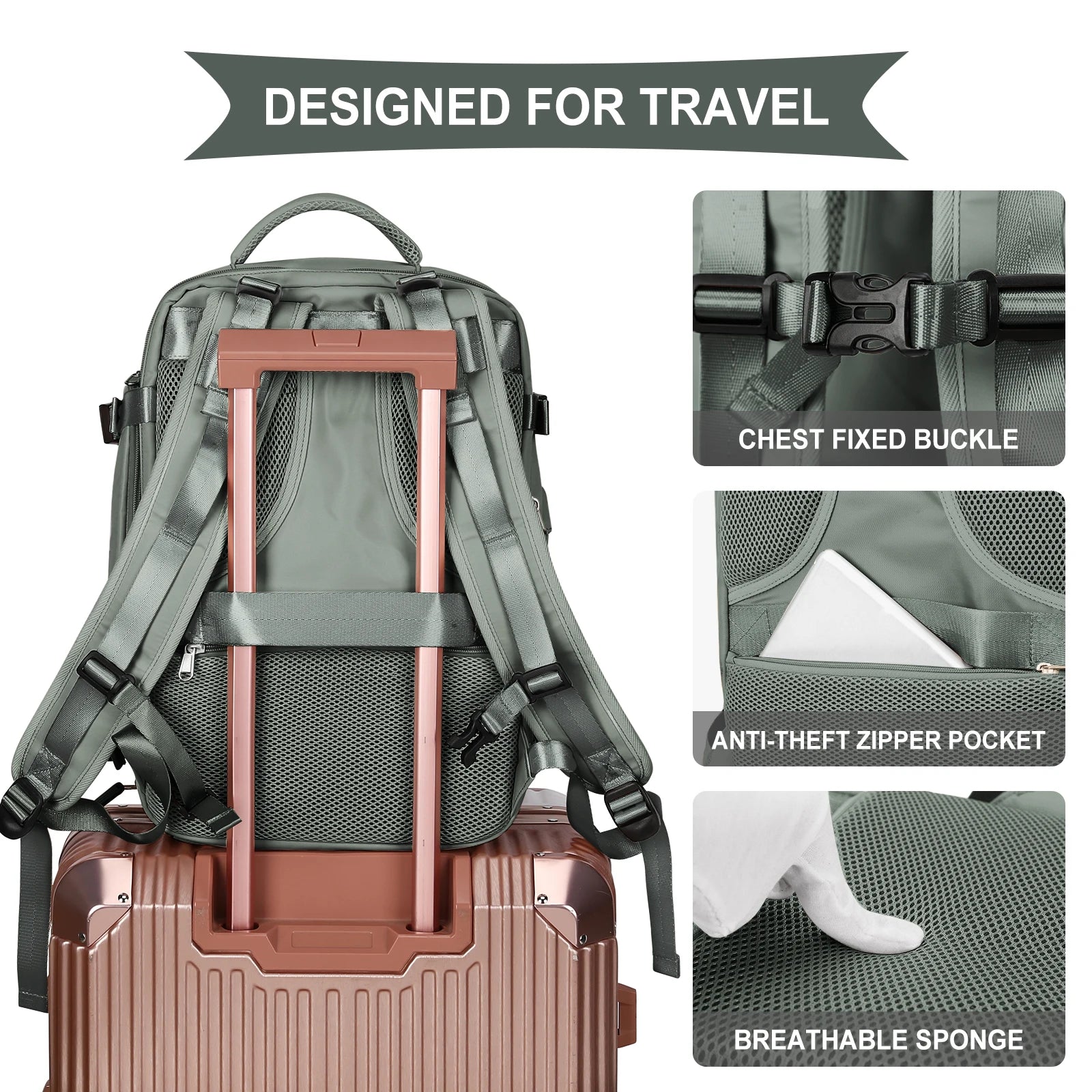 Storazone Carry on Backpack, Large Travel Backpack for Women Men Airline Approved Gym Backpack Waterproof Business Luggage Laptop Daypack