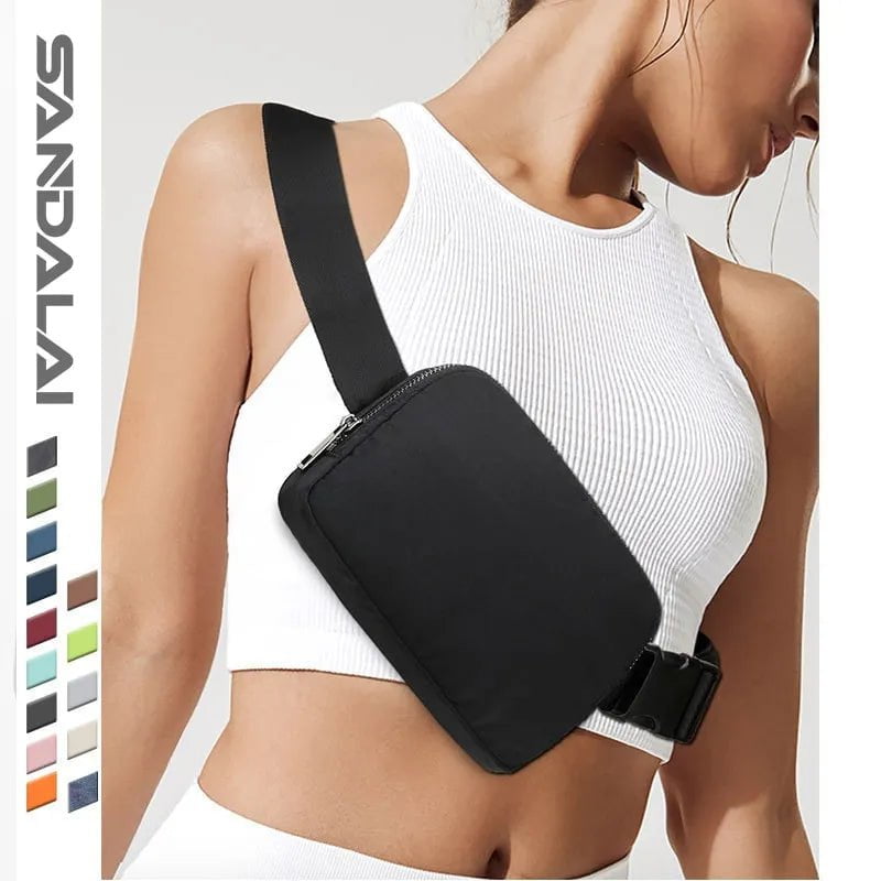 Storazone Casual Waist Bag Waterproof Portable Pack Zipper Chest Bag Outdoor Sports Crossbody Bag Casual Travel Belt Bag