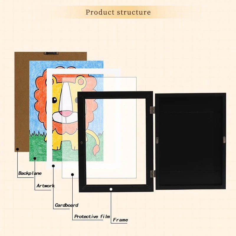 Storazone Children Art Frames Magnetic Front Opening for Poster Photo Drawing Paintings Pictures Kids Art Pictures Display Frames