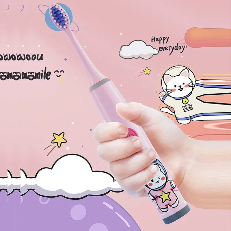 Storazone Children's electric toothbrush color cartoon ultrasonic children's soft hair cleaning brush (without batteries)