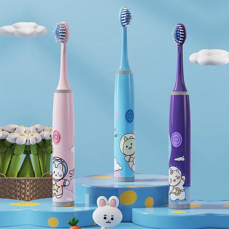 Storazone Children's electric toothbrush color cartoon ultrasonic children's soft hair cleaning brush (without batteries)