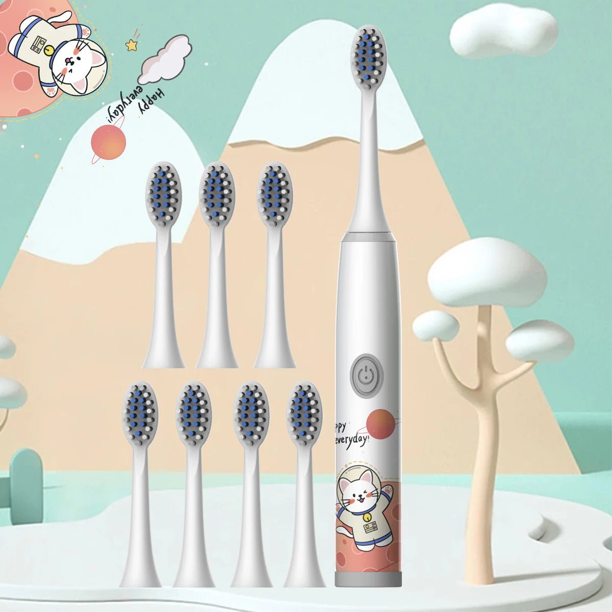 Storazone Children's electric toothbrush color cartoon ultrasonic children's soft hair cleaning brush (without batteries)