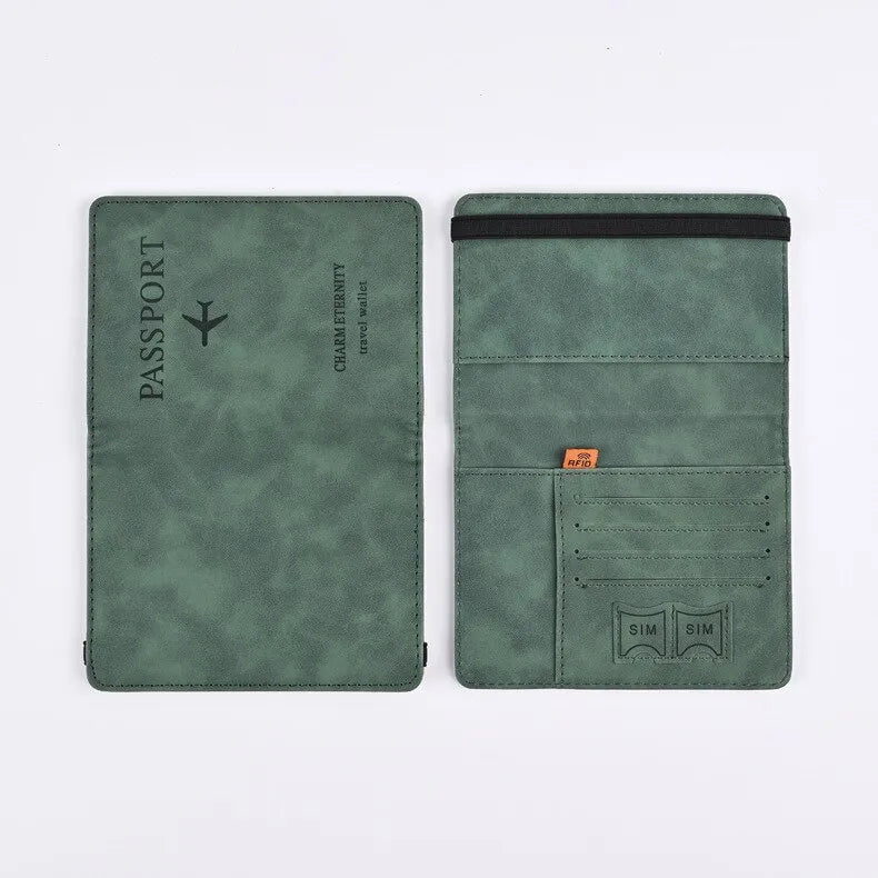 Storazone CHINA / green Men PU Leather Wallet Travel Passport Purse Card Male Travel Accessories Hand Carry Passport Business Cards Holder Wallet