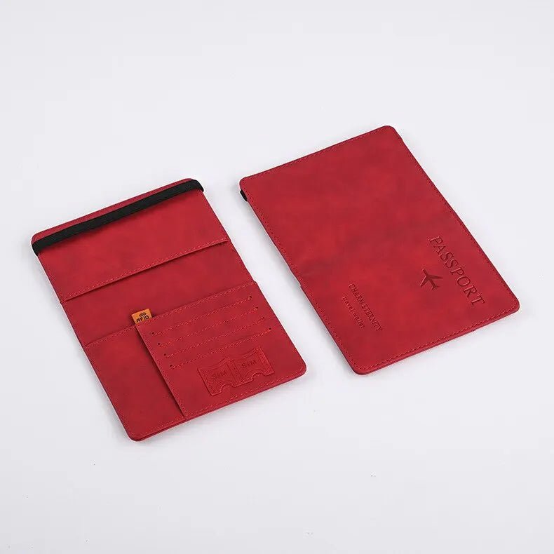 Storazone CHINA / Red Men PU Leather Wallet Travel Passport Purse Card Male Travel Accessories Hand Carry Passport Business Cards Holder Wallet
