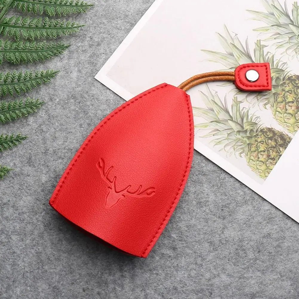 Storazone Christmas Elk Key Box Cute Pull Out Key Wallets Case PU Leather Key Case Pull Type Pocket Key Holder For Keys Leather keychain