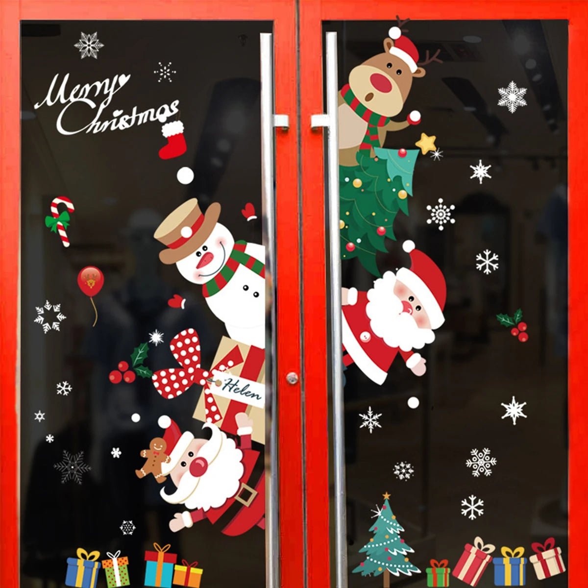 Storazone Christmas Window Stickers Christmas Wall Sticker Kids Room Wall Decals Merry Christmas Decorations For Home New Year Stickers