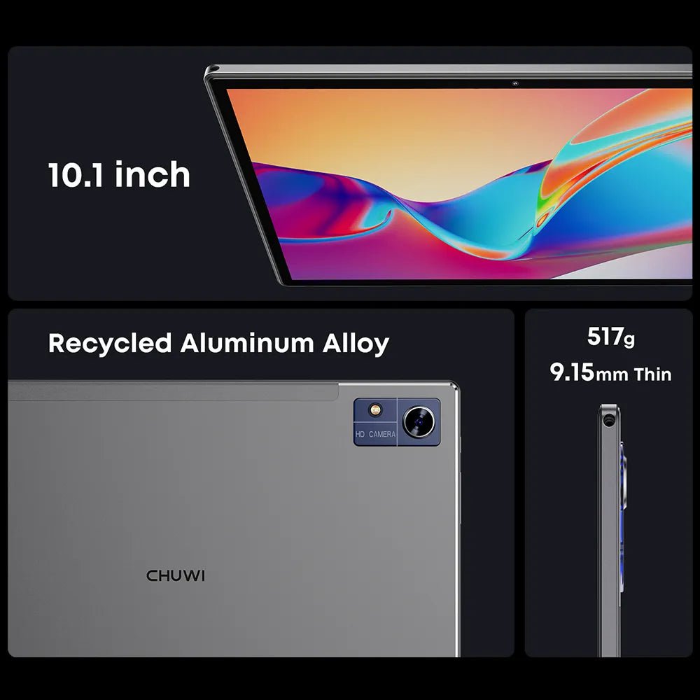 Storazone CHUWI Hi10X Pro Tablet 4G LTE Android 13 Widevine L1 10.1" IPS Core Unisoc T606 4GB RAM 128GB ROM Tablets 2.4G/5G Wifi 7000Mah