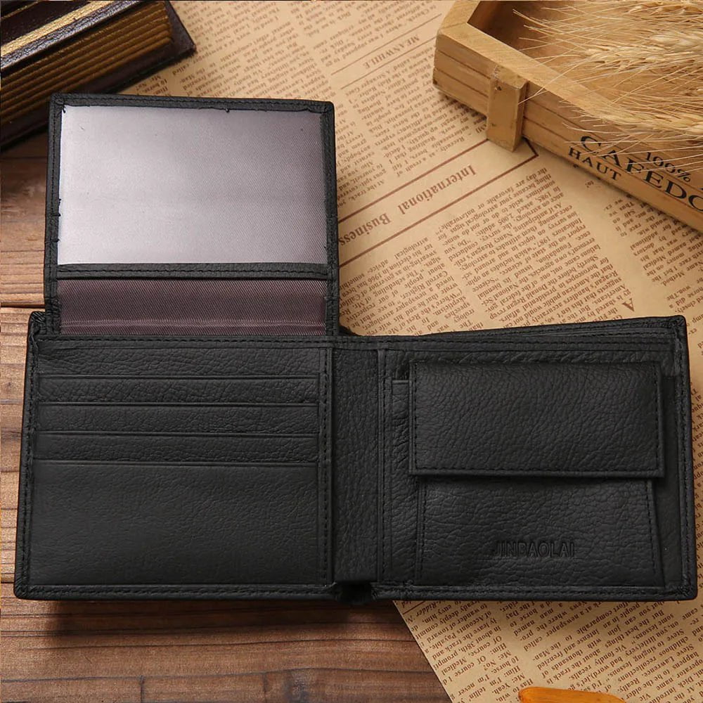 Storazone Classic Short Genuine Leather Men Wallets Fashion Coin Pocket Card Holder Men Purse Simple Quality Male Wallets