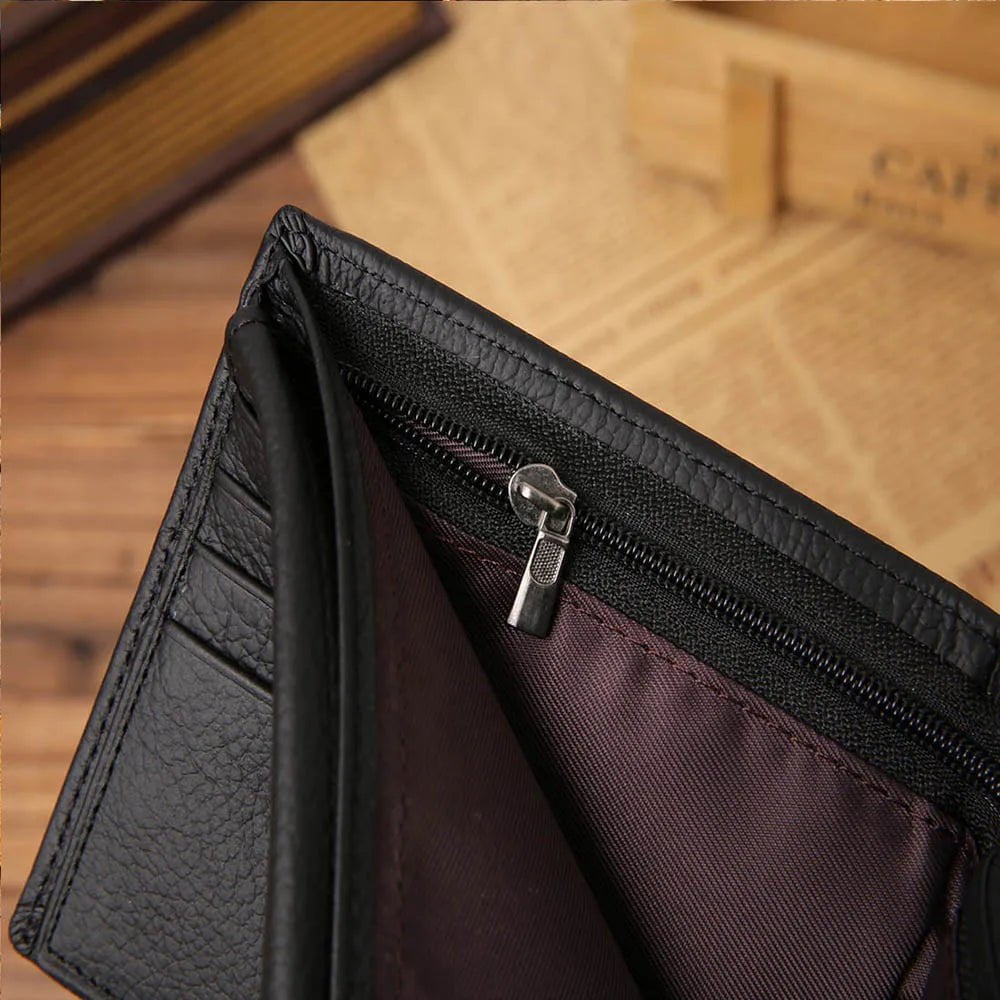 Storazone Classic Short Genuine Leather Men Wallets Fashion Coin Pocket Card Holder Men Purse Simple Quality Male Wallets