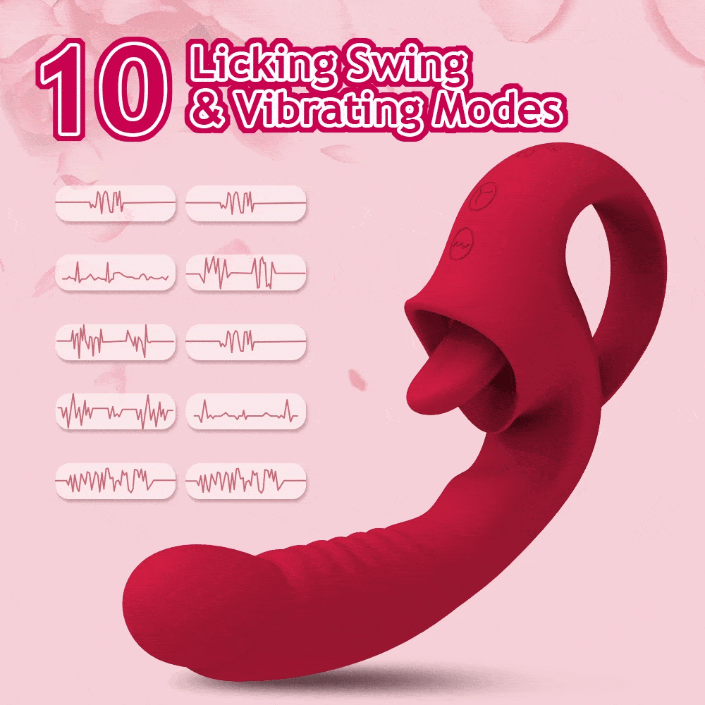 Storazone Clitoral Licking G Spot Vibrator Realistic Dildo Clitoralis Stimulator for Women with 10 Licking Vibrating Modes Rechargeable