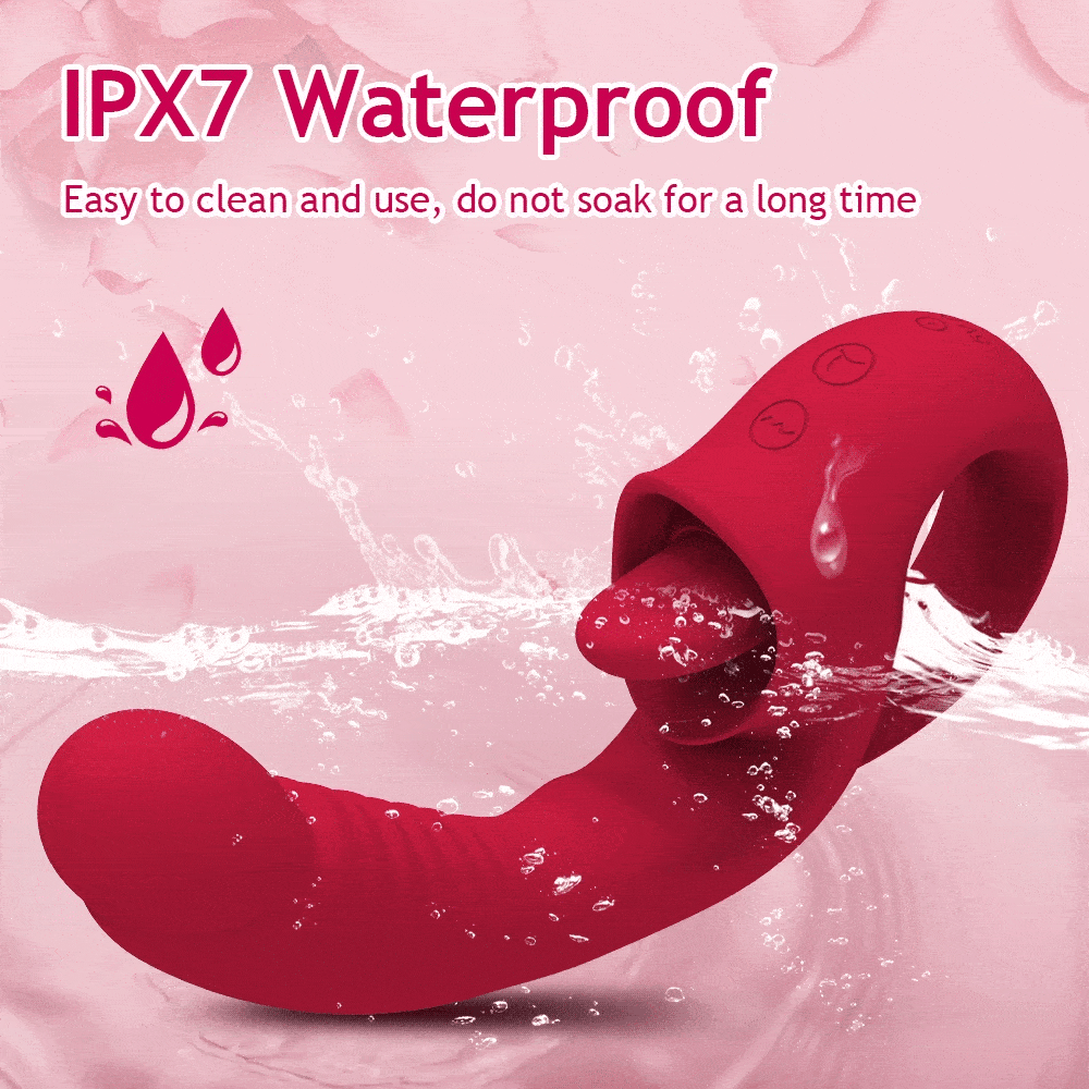 Storazone Clitoral Licking G Spot Vibrator Realistic Dildo Clitoralis Stimulator for Women with 10 Licking Vibrating Modes Rechargeable