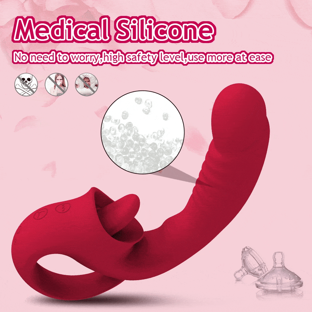 Storazone Clitoral Licking G Spot Vibrator Realistic Dildo Clitoralis Stimulator for Women with 10 Licking Vibrating Modes Rechargeable