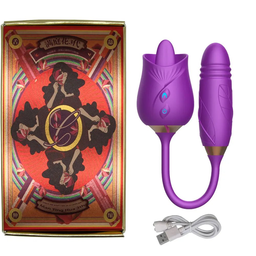 Storazone Clitoris Sucker 1 / CHINA Rose Shape Vaginal Sucking Vibrators Erotic Nipple  Sucker Oral Sucker 6 Frequency Sucking 6 Licking Clitoris Vibrator for Women