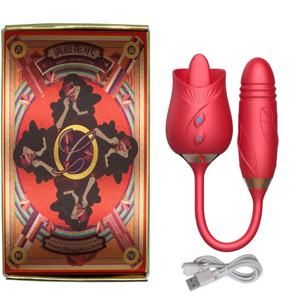 Storazone Clitoris Sucker 2 / CHINA Rose Shape Vaginal Sucking Vibrators Erotic Nipple  Sucker Oral Sucker 6 Frequency Sucking 6 Licking Clitoris Vibrator for Women