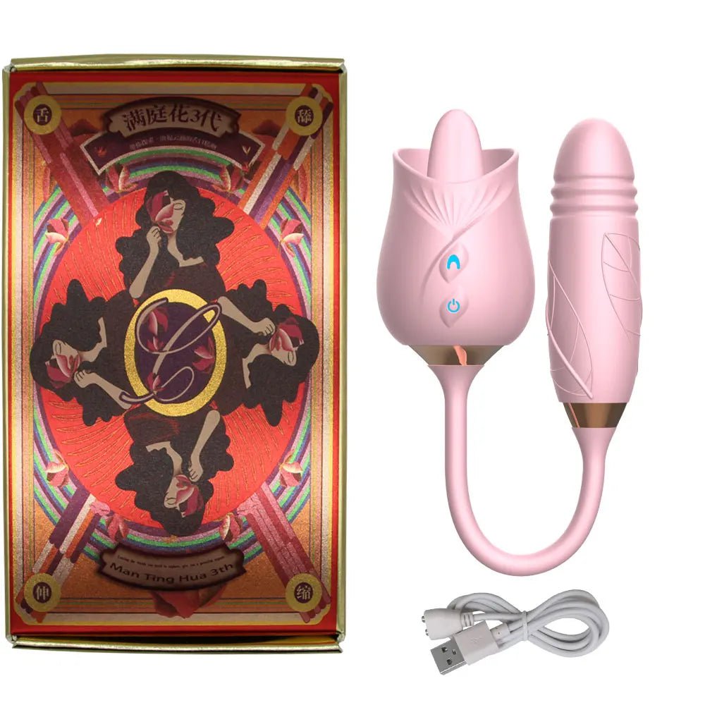 Storazone Clitoris Sucker 5 / CHINA Rose Shape Vaginal Sucking Vibrators Erotic Nipple  Sucker Oral Sucker 6 Frequency Sucking 6 Licking Clitoris Vibrator for Women