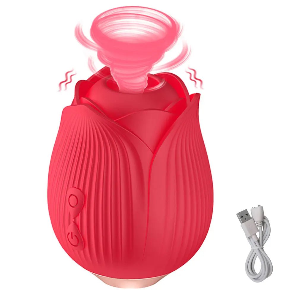 Storazone Clitoris Sucker / CHINA Rose Shape Vaginal Sucking Vibrators Erotic Nipple  Sucker Oral Sucker 6 Frequency Sucking 6 Licking Clitoris Vibrator for Women