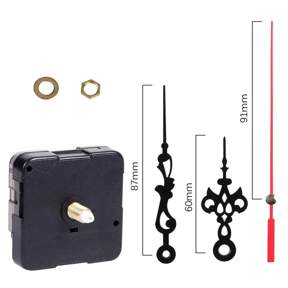 Storazone Clock Mechanism Silent Quartz Movement Machine Wall Hands Pointer Set Clockwork Table Long Shaft DIY Watches Repair Parts