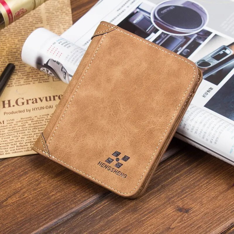 Storazone Coffee color Men Foldable Leather Wallet Credit Card Holder Fashion Casual Nursing Leather Wallet Trendy Wallet