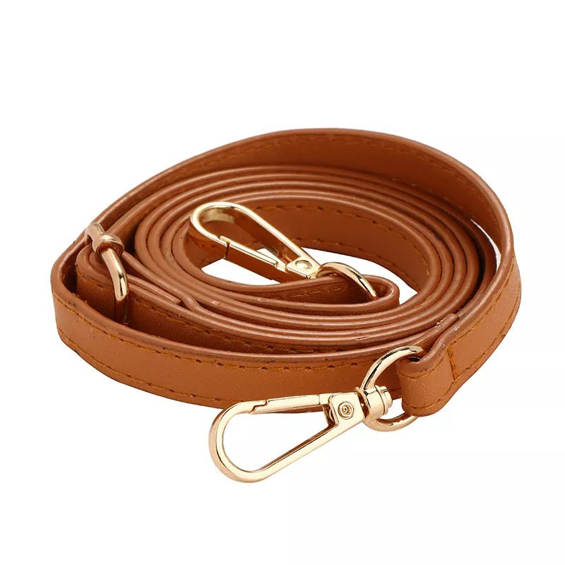 Storazone coffee gold buckle / 110CM-125CM 125CM Long PU Leather Bag Strap Accessories for handbags 1.2CM Wide Shoulder Bag Strap For crossbody Replacement Strap For Bags