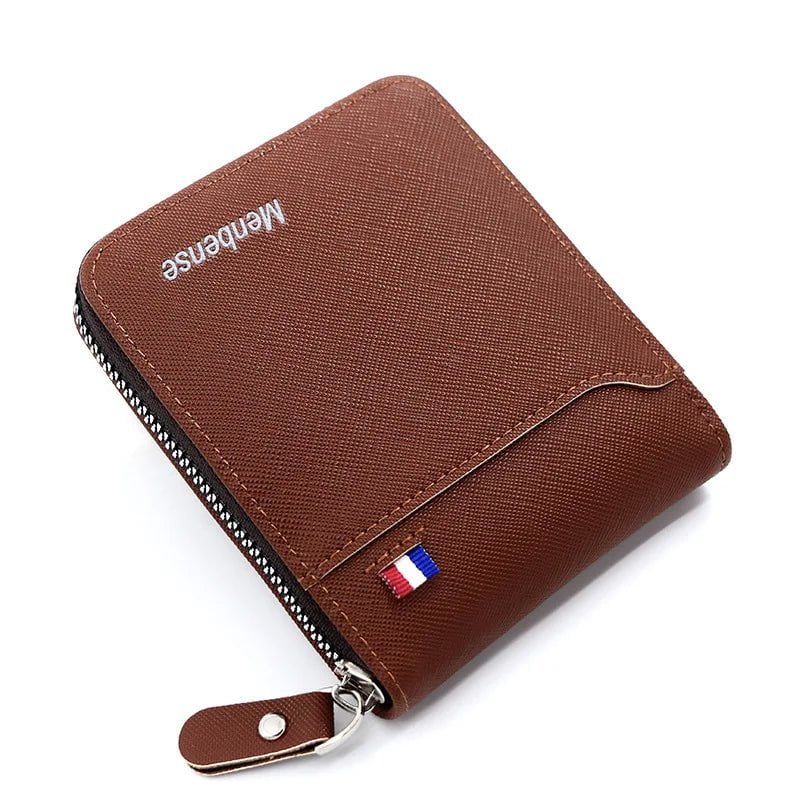 Storazone Coffee New Men's Wallet Short Korean Style Men's Zipper Bag Coin Pocket Card Holder Party Bag for Man Credit Card Holder Rfid Wallet