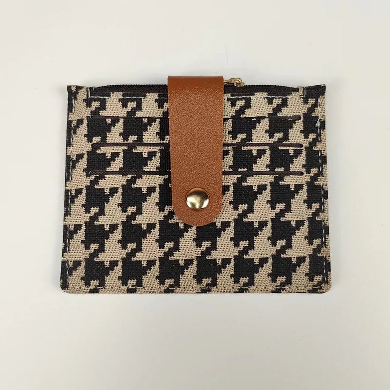 Storazone Coffee3 Solid Color PU Leather Small Wallet for Women Short Simple Women's Purse with Buttons Ultra Thin Credit Card Bag Coin Purse