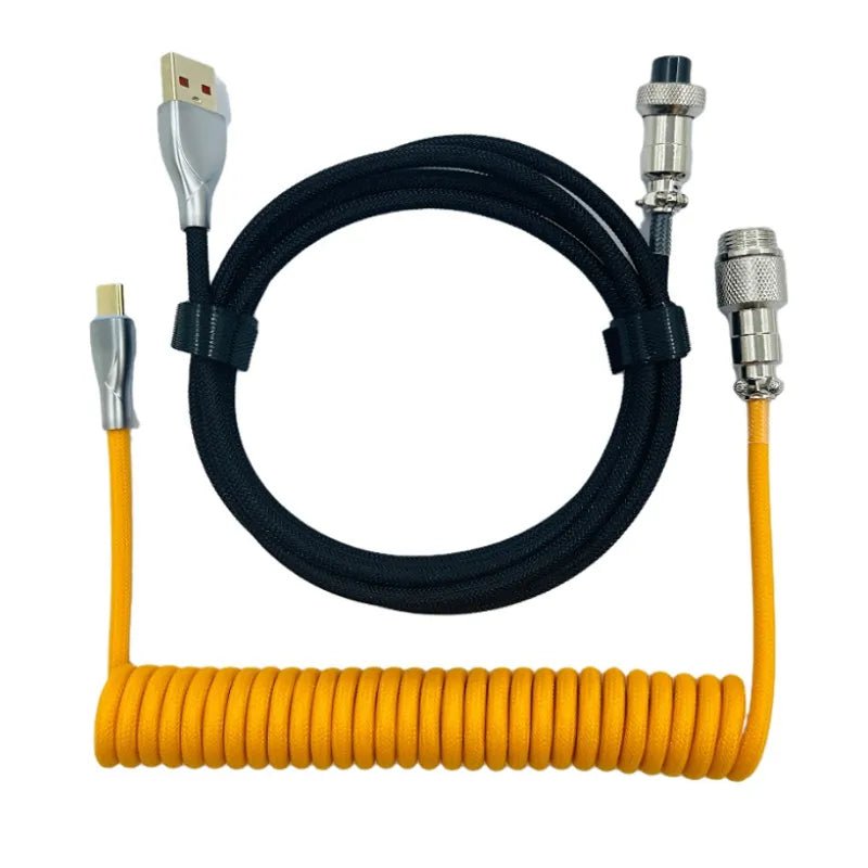 Storazone Coiled cable type C Mechanical keyboard wire USB keyboard cable  mechanical keyboard Aviator Desktop Computer Aviation Connector