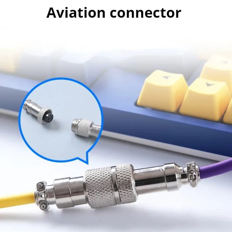 Storazone Coiled cable type C Mechanical keyboard wire USB keyboard cable  mechanical keyboard Aviator Desktop Computer Aviation Connector