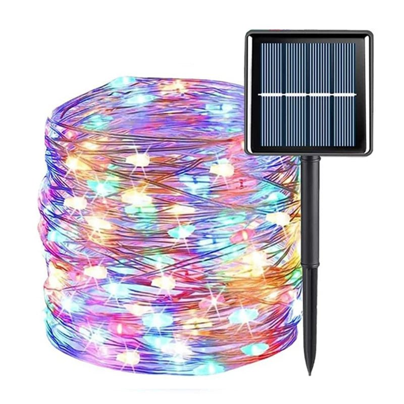 Storazone color light / 7M 50LED 5M/12M/22M/32M Solar Light Outdoor Garden Fairy String Light Led Twinkle Waterproof Lamp for Christmas Patio Tree Party