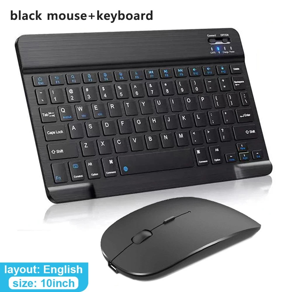 Storazone combination English Bluetooth Wireless Keyboard Mouse For IOS Android Windows Tablet For iPad Air Mini Pro Spanish Korean Portugal Russian Keyboard