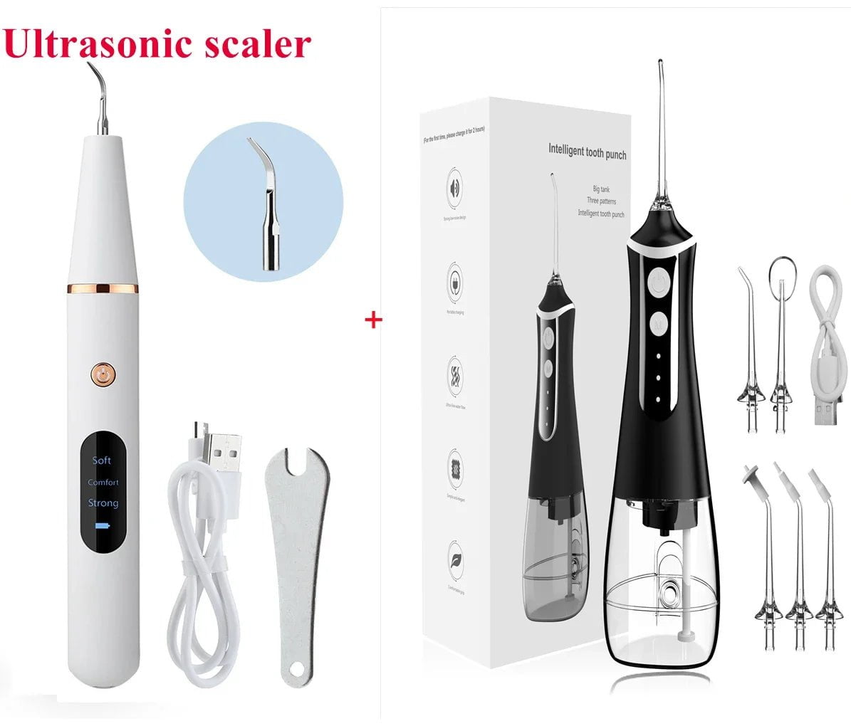 Storazone combination2 LISM Portable Oral Irrigator Water Flosser Dental Water Jet Tools Pick Cleaning Teeth 350ML 5 Nozzles Mouth Washing MachineFloss