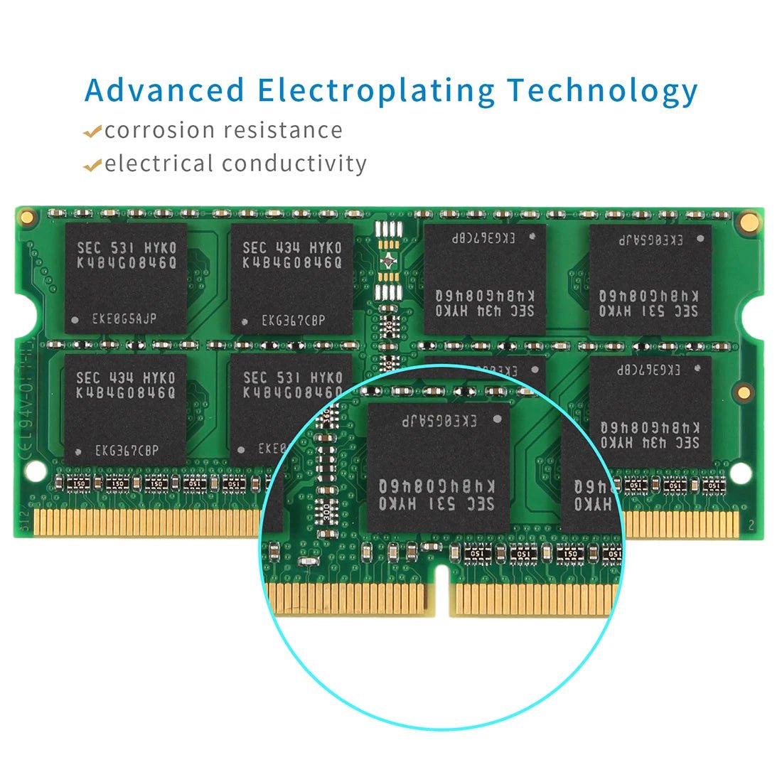 Storazone computer TECMIYO Laptop Memory RAM DDR3 DDR3L 8GB 4GB 1600MHz 1333MHz SODIMM 1.35V 1.5V PC3/PC3L-12800S PC3-10600S Non-ECC 1PCS - Green