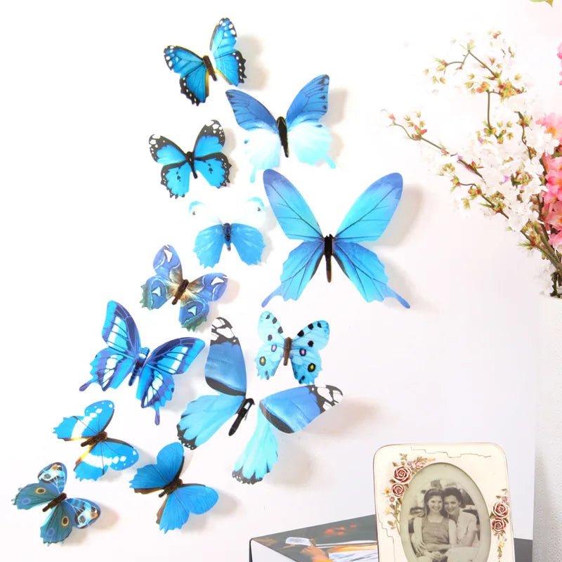 Storazone Creative Butterfly Refrigerator Sticker Home Decoration Kitchen Mural DIY Wall Stickers Party Sticker Kids Room Wallpaper